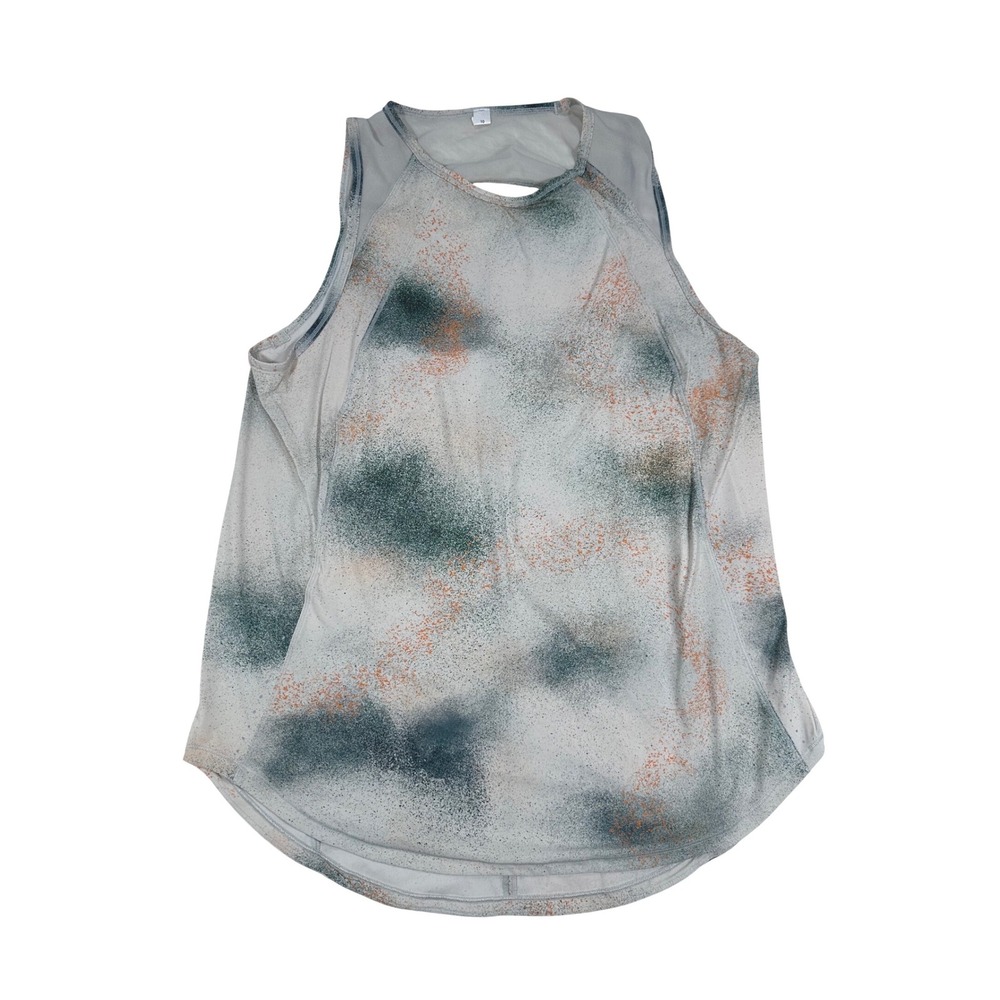 Lululemon Sculpt‎ Tank Top Size 10 Spray Camo Silver Blue Multi Womens
